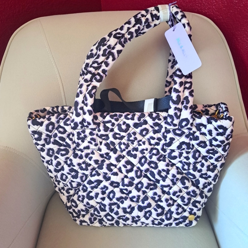 COPY - Jill & Ally Quilted Leopard Print Tote Bag